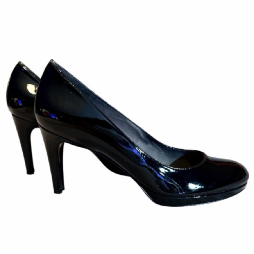 Stuart Weitzman Black Faux Patent Leather Pumps Size 10M